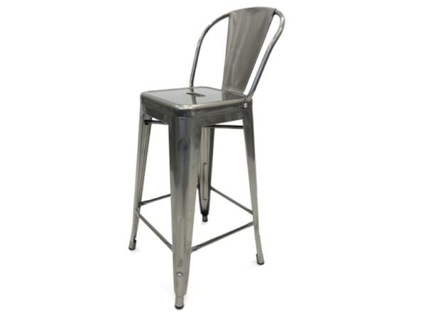 Silver Metal Tolix Counter Bar Stools - Bars, Home - BE Furniture Sales