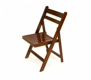 Ex Hire Brown Wooden Folding Chairs - BE Furniture Sales