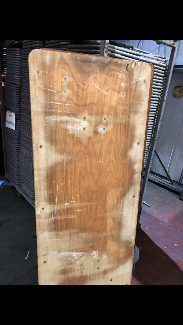 Ex Hire 6'x 2'6'' Varnished Wood Trestle Table Clearance BE