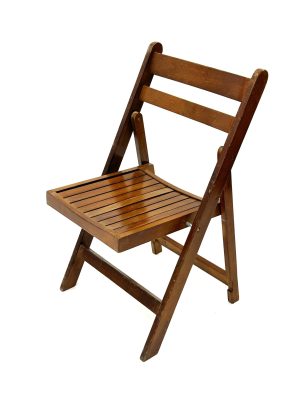 Used Brown Wooden Folding Chair