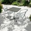 GS-AL10 Set 2 Aluminium Bistro Set with Square Pedestal Table