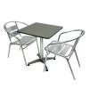 GS-AL10 Set 3 Aluminium Bistro Set with Square Pedestal Table