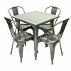 Silver Metal Tolix Table & 4 Chair Sets - BE Furniture Sales