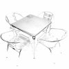 Aluminium Bistro Set - Square Table & 4 Chair Set