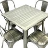 Tolix Set STS-01 4 Silver Tolix Furniture
