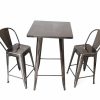 Tolix Bar Table & 2 Silver Tolix Bar Stools - BE Furniture Sales