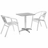 Aluminium Bistro Set - Square Pedestal Table & 2 Chair Set - BE Furniture Sales