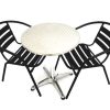 Black Steel Garden Set - Round Pedestal Table & 2 Black Steel Chairs - BE Furniture Sales