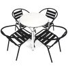 Black Garden Set with Stacking Aluminium Table - BE Furniture Sales