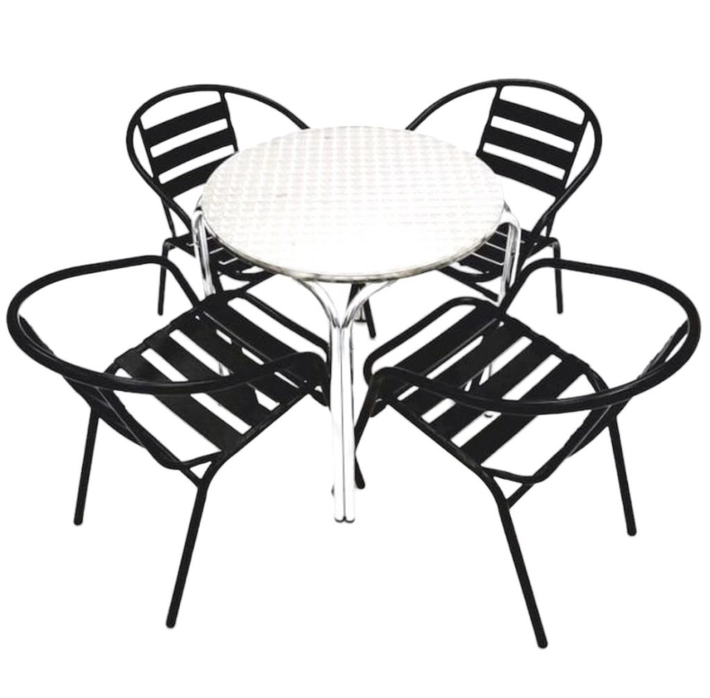 5 Piece Furniture Set Round Stacking Table & 4 Chairs