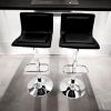 SM-5130 Black Stool x2 Black Leather Bar Stools