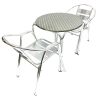 Aluminium Garden Set – Round Table & 2 Double Tube Chairs - BE Furniture Sales