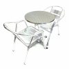 Aluminium Balcony Set - Round Pedestal Table & 2 Double Tube Chairs - BE Furniture Sales