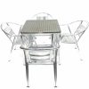 Commercial Cafe Set - Square Table & 4 Double Tube Chairs - BE Furniture Sales