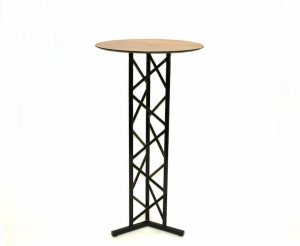 What is a poseur table? - Black Metal & Oak Poseur Table - BE Furniture Sales