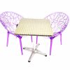 2 x Purple Tree Chairs & 60 cm Aluminium Square Table Sets - BE Furniture Sales
