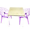 2 x Purple Tree Chairs & 70 cm Aluminium Square Table Sets - BE Furniture Sales