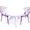 2 x Purple Umbria Chairs & 90 cm White Plastic Table - BE Furniture Sales