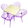 4 x Purple Tree Chairs & Aluminium Square Table Sets - BE Furniture Sales