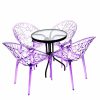 4 x Purple Tree Chairs & Round Glass Table Set - BE Furniture Sales