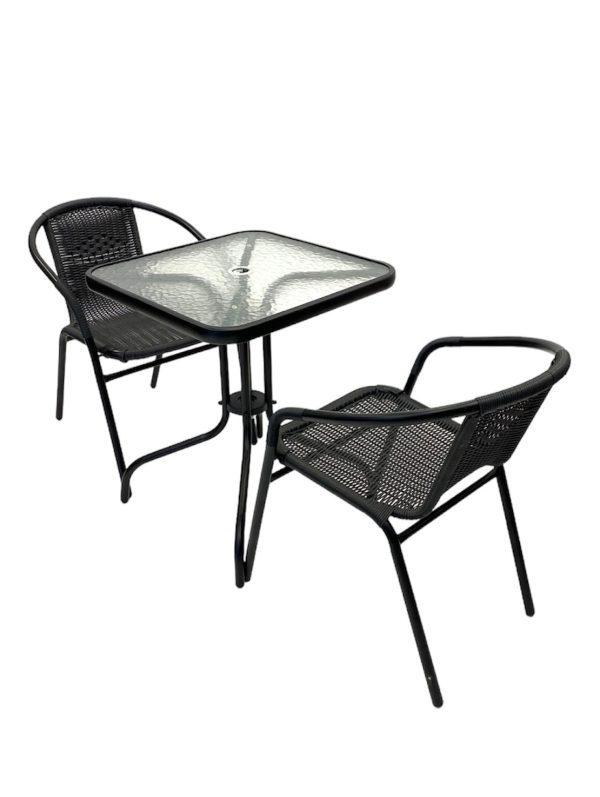 Black Rattan Balcony Set