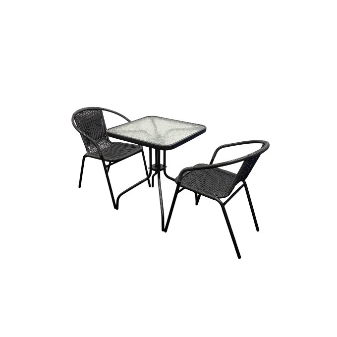 Black Rattan Balcony Set
