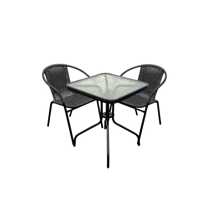 Black Rattan Balcony Set