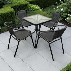 Black Rattan Patio Set
