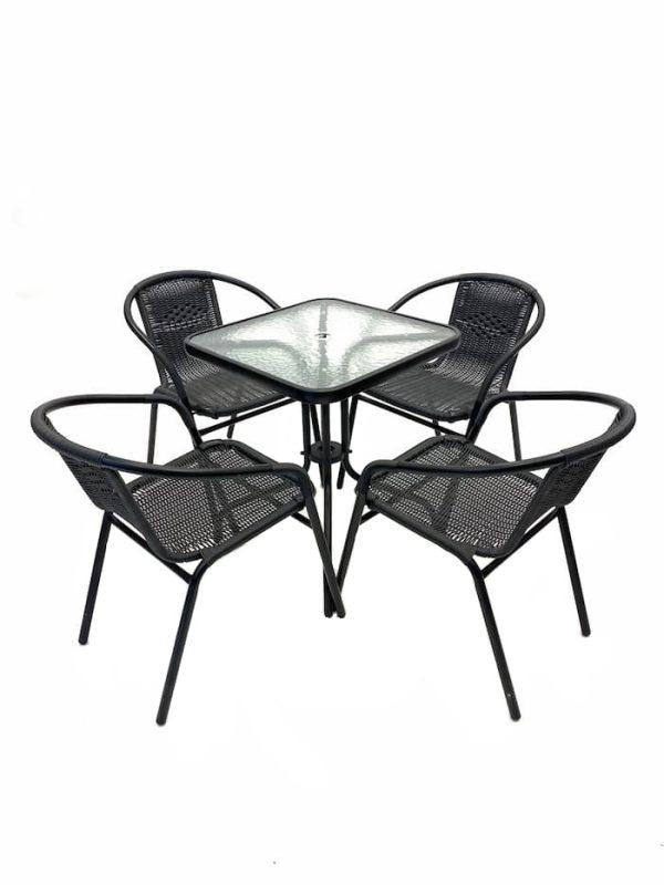 Black Rattan Patio Set