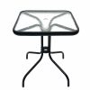 Square Glass Garden Table with Black Steel Frame - Be Furniture Sales