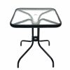 Square Glass Black Steel Garden Table - BE Furniture Sales
