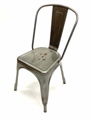 Used Ex Hire Silver Metal Tolix Chairs - BE Furniture Sales