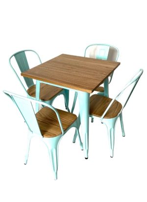 Blue Metal Tolix Table & Chair Set to Buy - BE Furniture Sales