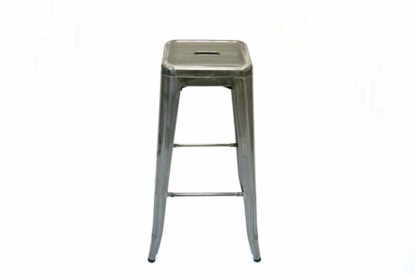 Ex Hire - Silver Metal Tolix Bar Stools - Clearance Sale - BE Furniture Sales