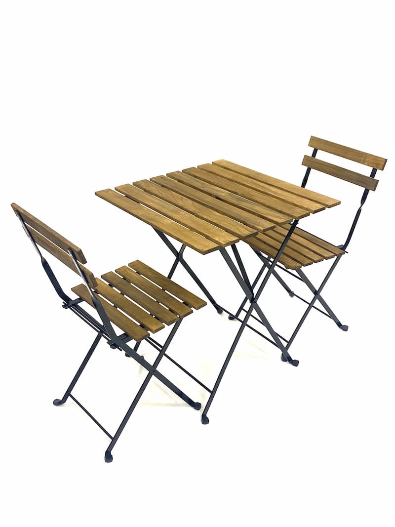 Wooden Bistro Sets 2 x Folding Chairs & 1 Table BE Furniture Sales