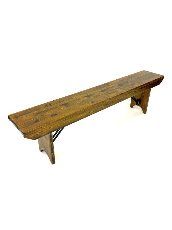 Rustic Wooden Benches Folding Legs BE Furniture Sales