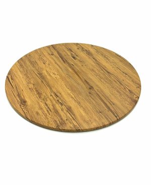Aged Pine Effect Round Bistro Table Top - 70 cm Dia - BE Furniture Sales