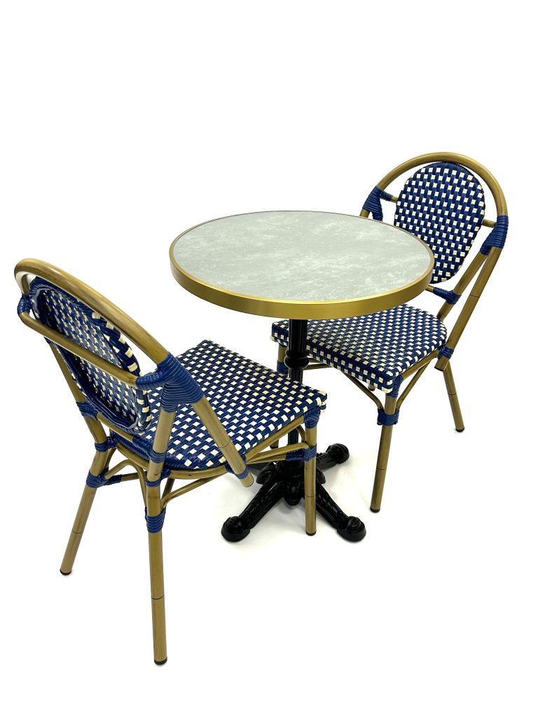 Blue Paris Bistro Set - 2 Bistro Chairs & 1 Table - BE Furniture Sales
