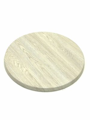 White Driftwood Effect Round Bistro Table Top - 60cm Dia - BE Furniture Sales