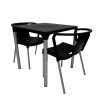 Black Tejo Set, 2 chairs & table 2 Black Tejo Furniture Sets