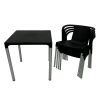 Black Tejo Set, 4 chairs & table 4 Black Tejo Furniture Sets