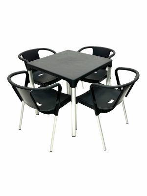 Grey Tejo Cafe Set - Table & 4 Chairs - BE Furniture Sales