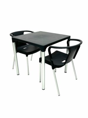 Grey Tejo Cafe Set - Table & 2 Chairs - BE Furniture Sales