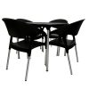 Mira Set - 4 Chairs & 1 table black 2 Black Plastic Patio Sets