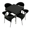 Mira Set - 4 Chairs & 1 table black 3 Black Plastic Patio Sets
