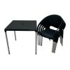 Mira Set - 4 Chairs & 1 table grey 4 Grey Patio Furniture Sets