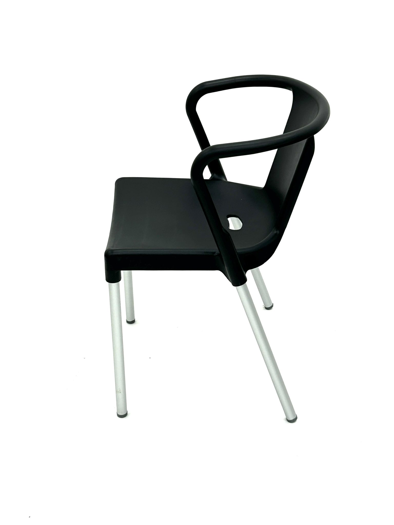 Plastic Stacking Chairs Black or Grey BE Furniture Sales