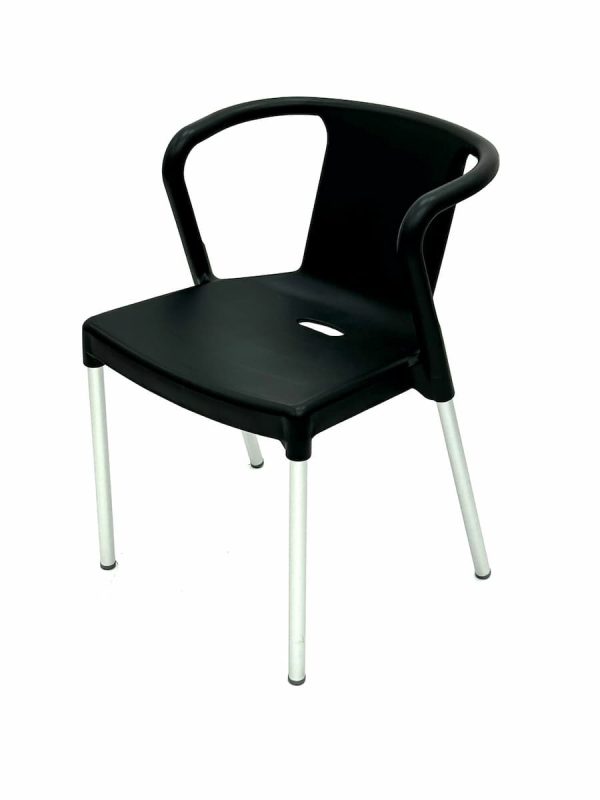 Tejo Plastic Stacking Chairs - Black or Charcoal Grey - BE Furniture Sales