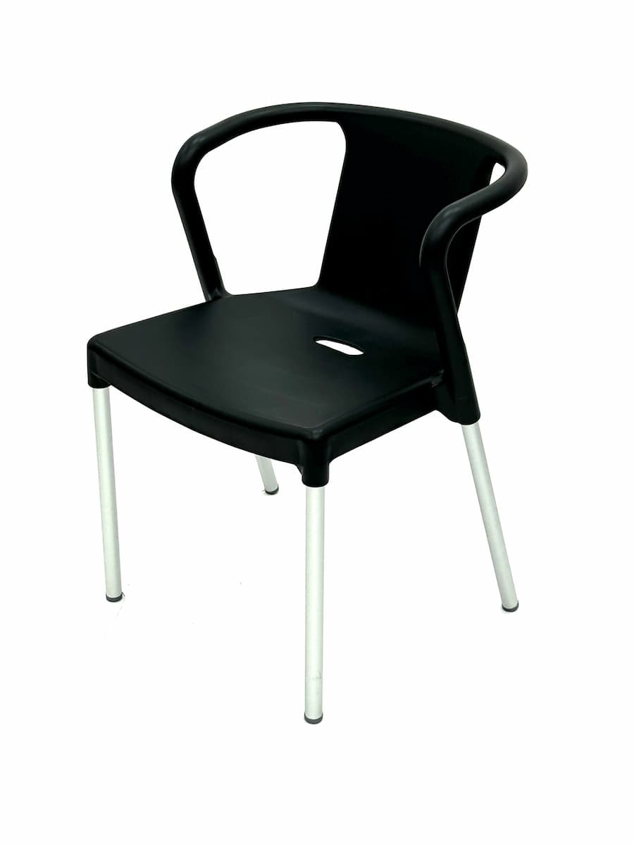 Plastic Stacking Chairs Black or Grey BE Furniture Sales