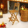 BC-009 Teak Stool Folding Teak Bar Stools